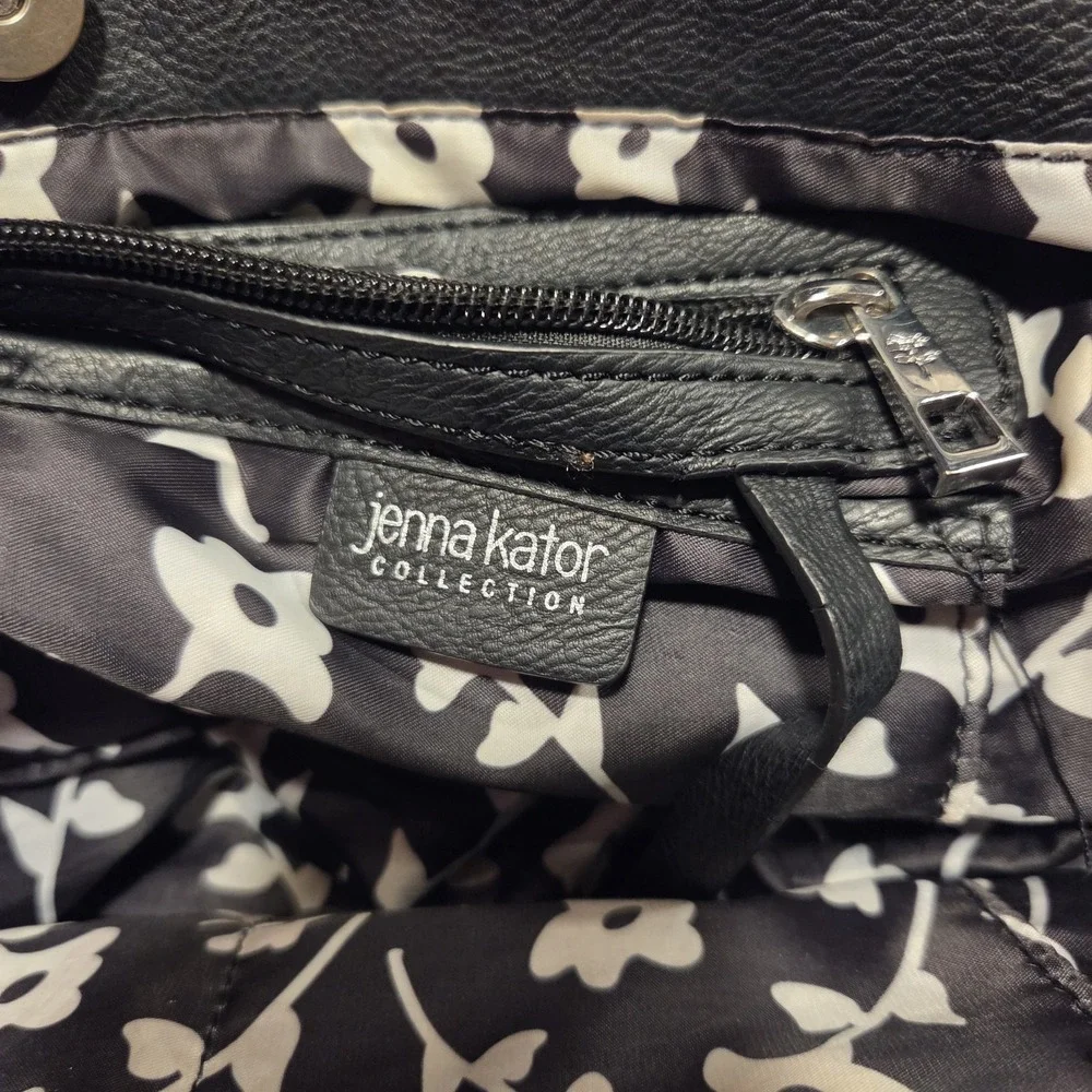 Jenna Kator Collection Vegan Leather Black Satchel Crossbody